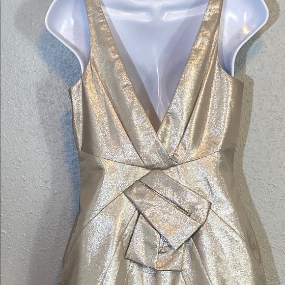 Karen Millen Silver Pleated Sheath Cocktail Dress - Picture 6 of 7